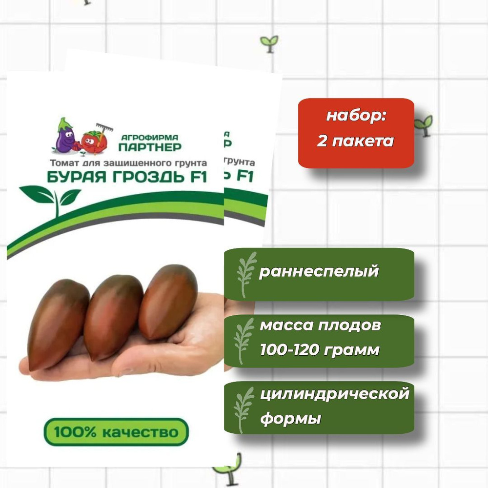 Томат Бурая Гроздь F1 Агрофирма Партнёр 10 шт. - 2 упаковки  #1