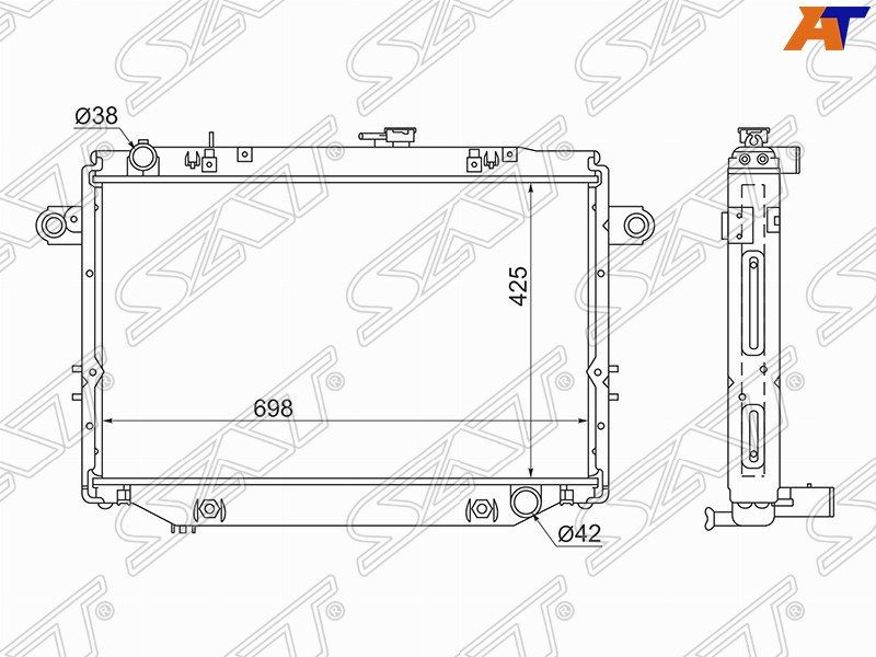Радиатор охлаждения для Тойота Ленд Крузер 100 1998-2007, Toyota Land ...