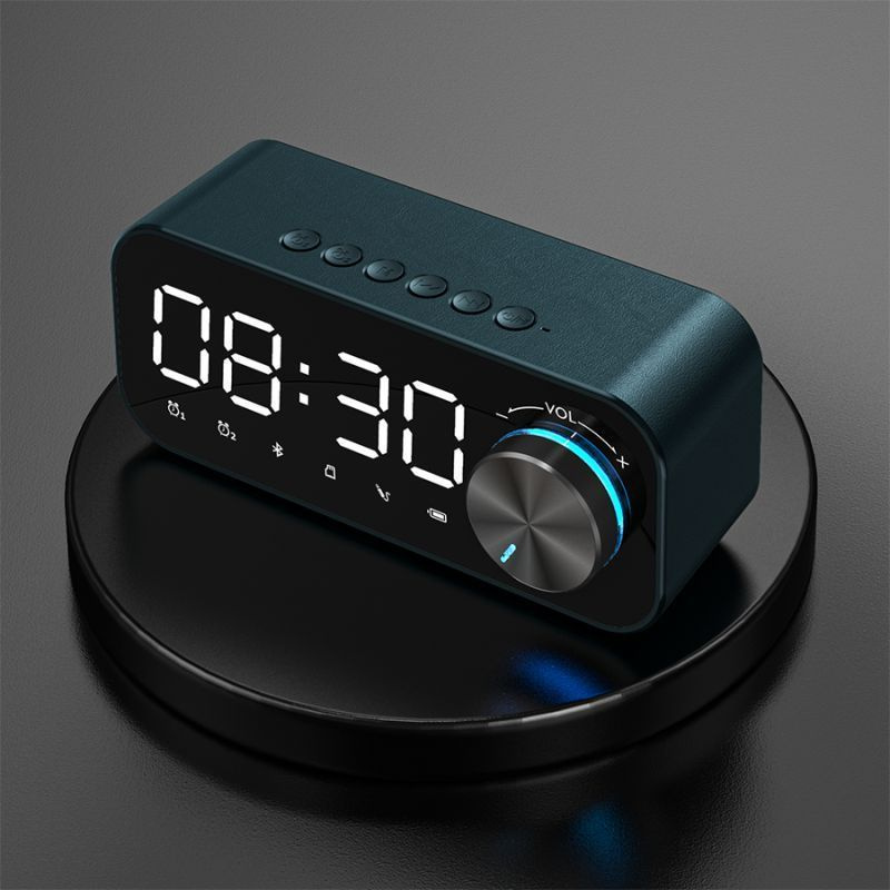 Будильник с bluetooth. Настольные цифровые часы-будильник с беспроводной зарядкой. Колонка 126.