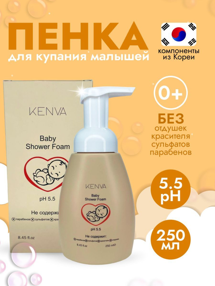 Пенка для купания детей KENVA шампунь и гель для душа, 250 ml #1