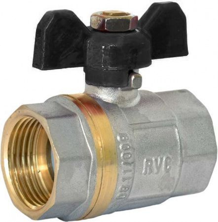 Кран RVC шаровой (15) 1/2" гг бабочка ЧЕРНАЯ #1