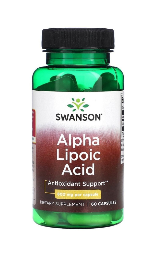 Swanson Alpha Lipoic Acid, Альфа-липоевая кислота, Антиоксидант, 600 мг ...