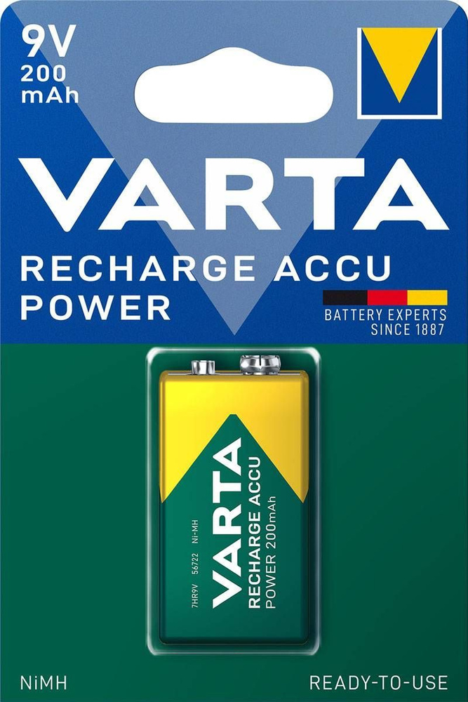 Аккумуляторная батарейка Крона VARTA 9V 200 mAh R2U #1