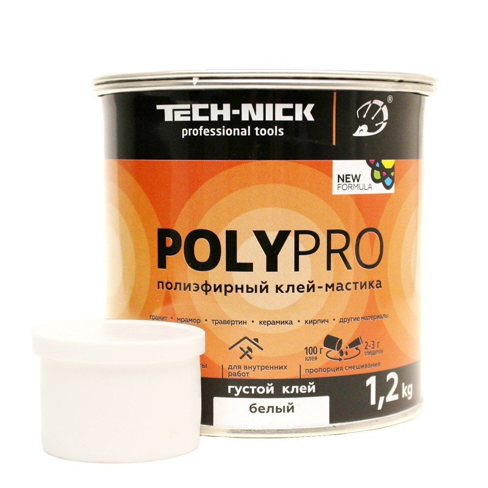 Клей полиэфирный PolyPro (белый/густой) 1,2кг Tech-Nick #1