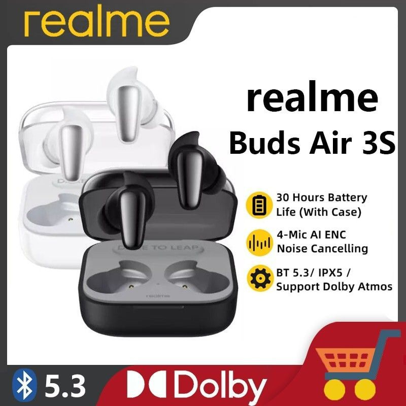 realme Наушники беспроводные с микрофоном Realme Buds Air 3s, USB Type-C, черный  #1