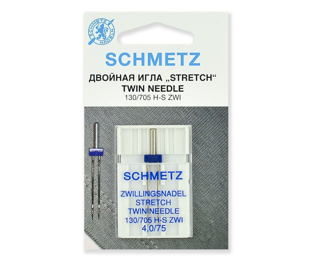 Иглы SCHMETZ стретч двойные 130/705H-S ZWI № 75/4.0, 1 шт. - купить с  доставкой по выгодным ценам в интернет-магазине OZON (958752452)