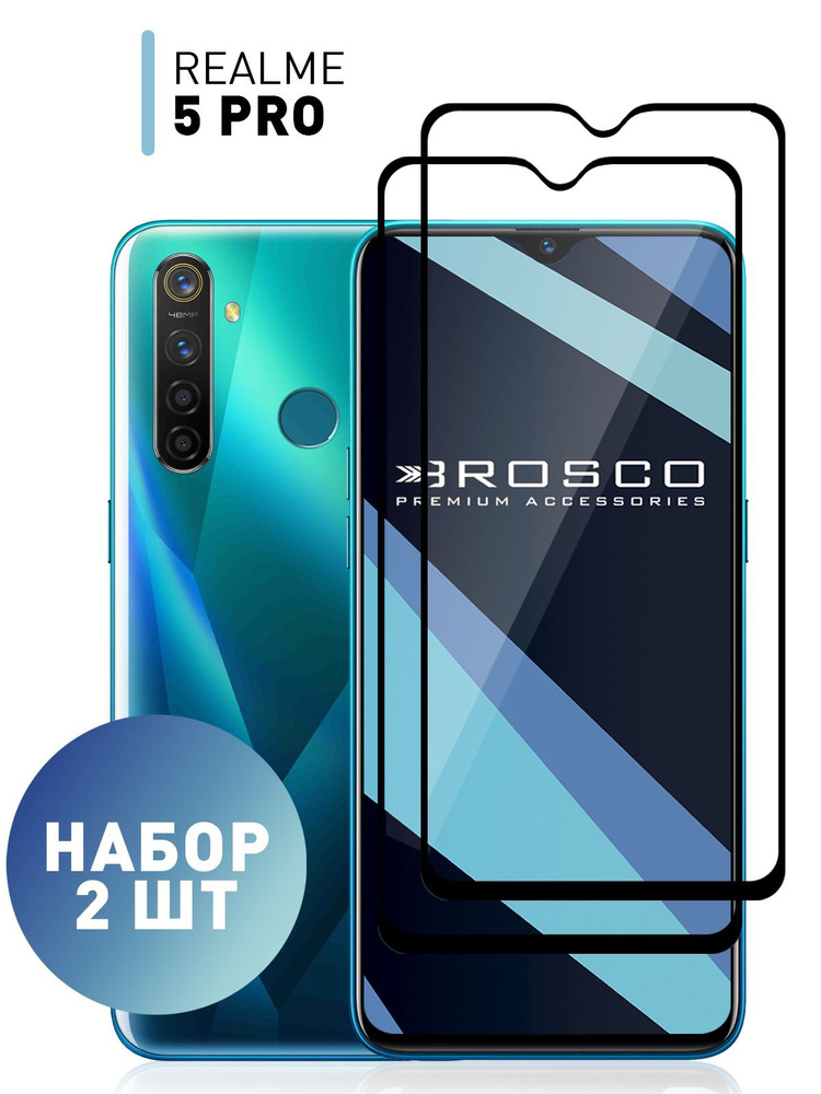 Набор стекол на Realme 5 Pro (Реалми 5 Про) с олеофобным покрытием, ROSCO #1