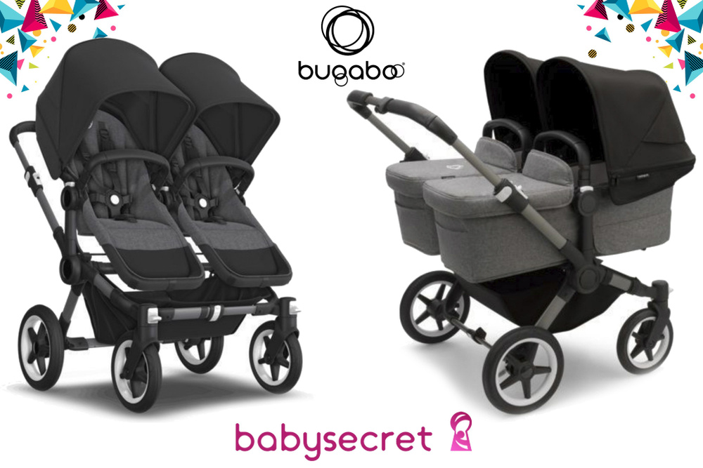 Детская коляска 2 в 1 для двойни Bugaboo Donkey5 Twin шасси Graphite (Grey Melange/Midnight Black )  #1