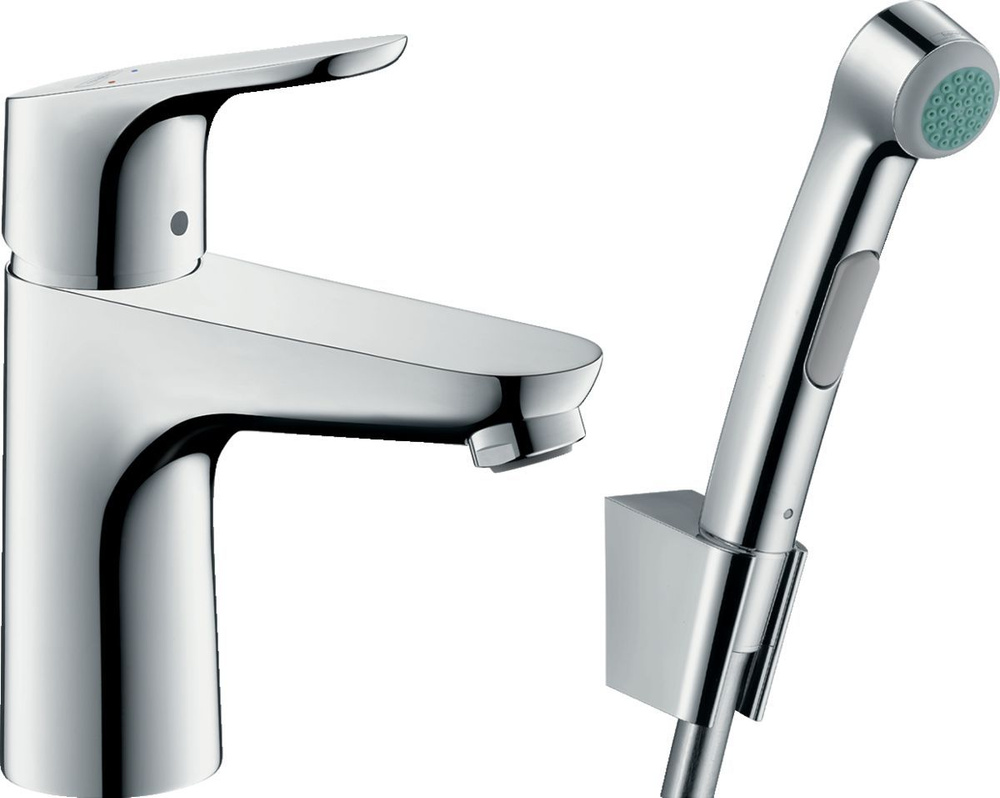 Смеситель для раковины с гигиеническим душем Hansgrohe Focus арт. 31927000, хром, с донным клапаном ( #1