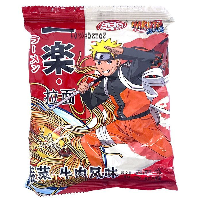 Лапша быстрого приготовления Yile Noodles Naruto Наруто со вкусом говядины (Китай), 92 г  #1