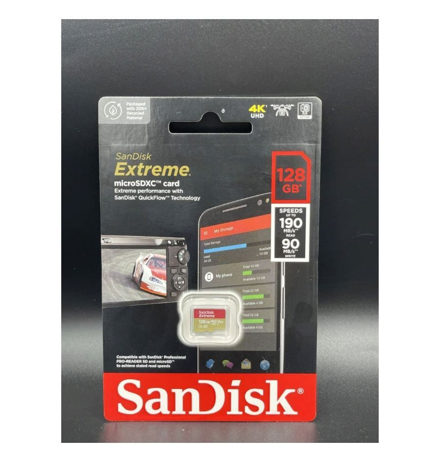 SanDisk Карта памяти Extreme 128 ГБ (Micro SDHC Extreme 128GB without ...