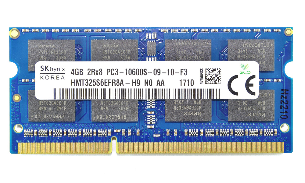 Hynix Оперативная память PC3-10600S DDR3 1333 SO-DIMM 1x4 ГБ (HMT325S6EFR8A) #1
