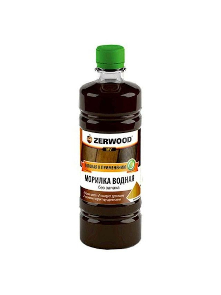 Морилка водная ZERWOOD лиственница 0,5л бутылка #1
