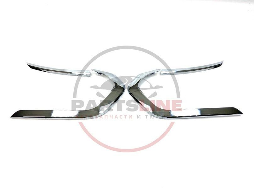 Молдинги переднего бампера оригинальные на Лада Ларгус FL "Иксы" хром ...