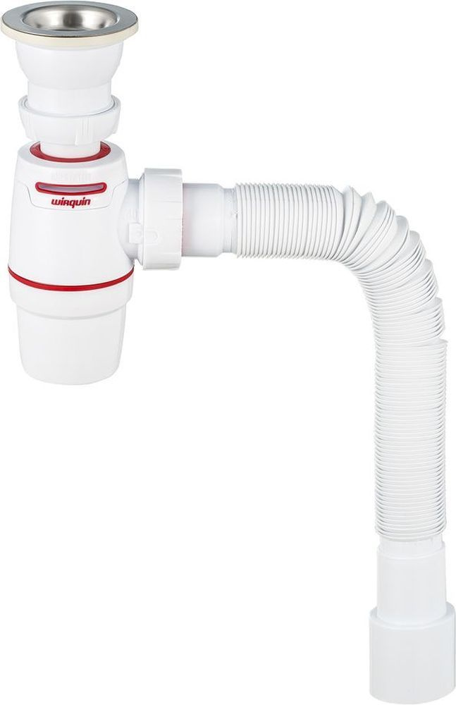 Сифон инновационный с выпуском и гофротрубой для мойки WIRQUIN NEO AIR ...