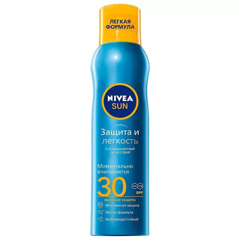 NIVEA SUN Сухой солнцезащитный спрей "Защита и Легкость" SPF 30 ...