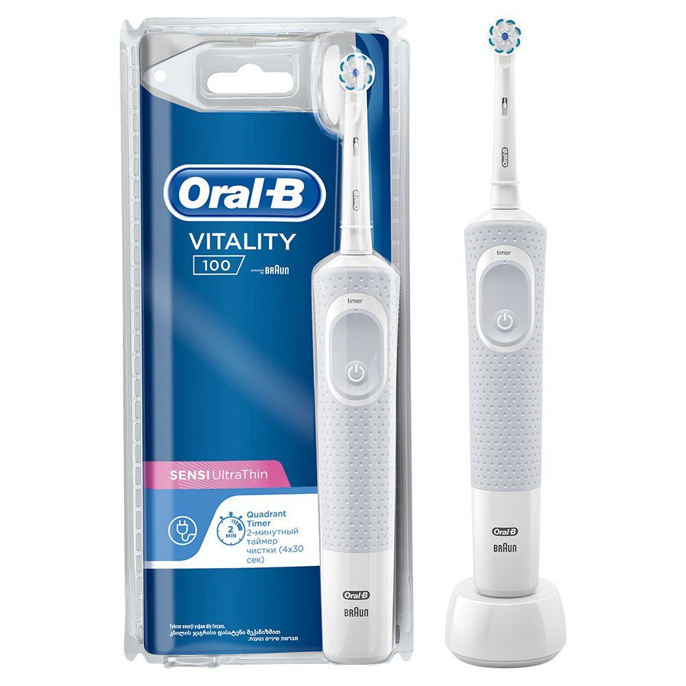 Oral-B Электрическая зубная щетка Vitality Sensi, белый, серый #1