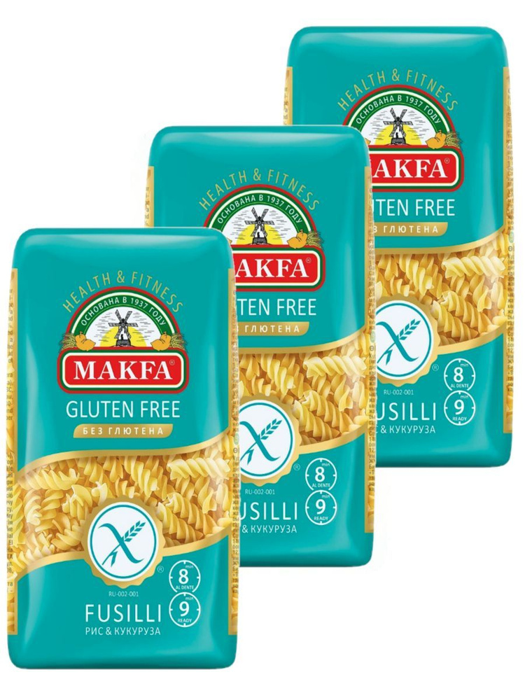 Makfa Fusilli безглютеновые макароны спирали, изготовлены из рисовой и кукурузной муки, без ГМО, 300 #1