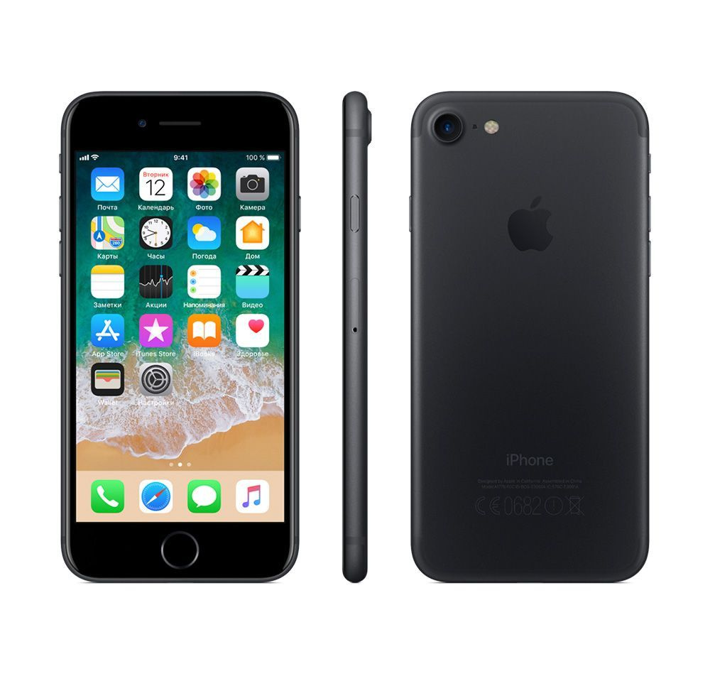 Apple Смартфон IPhone 7 128 GB_SIM (без eSIM) 2/256 ГБ, черный матовый