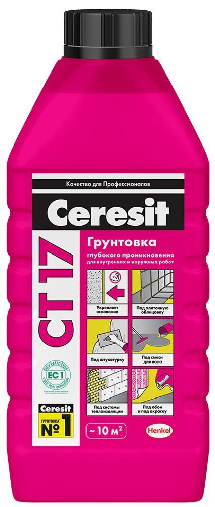 ЦЕРЕЗИТ СТ-17 грунтовка глубокого проникновения (1л) / CERESIT CT17 грунтовка глубокого проникновения #1