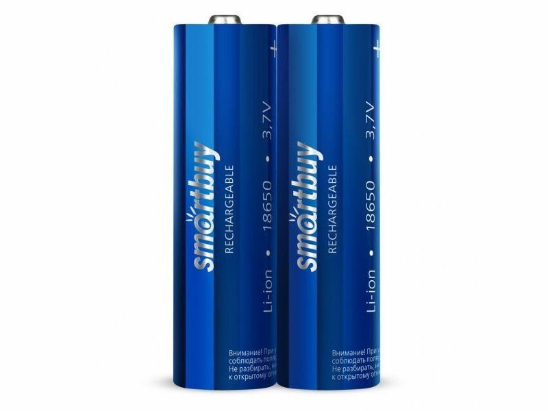 Аккумулятор SmartBuy ICR18650 с защитой, 2000mAh (2 штуки) #1