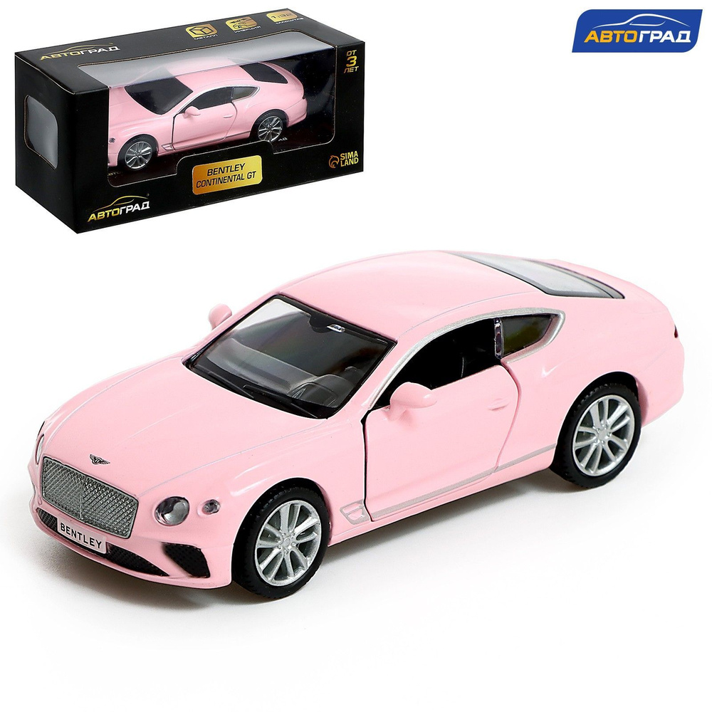 Машина металлическая BENTLEY CONTINENTAL GT, 1:32, инерция, цвет матовый розовый #1