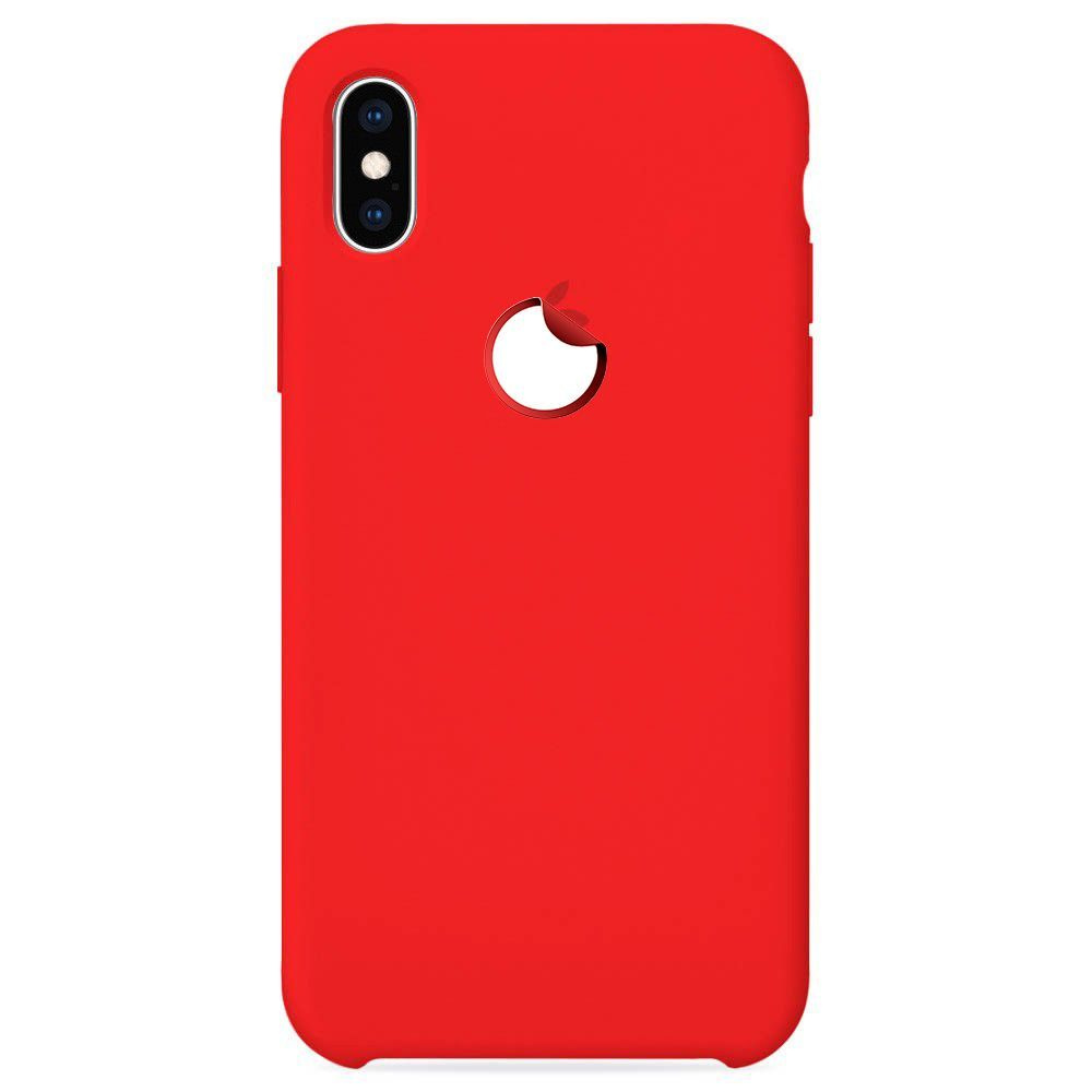 Силиконовый чехол для смартфона Silicone Case на iPhone Xs / Айфон Xs с  логотипом, красный - купить с доставкой по выгодным ценам в  интернет-магазине OZON (261713893)