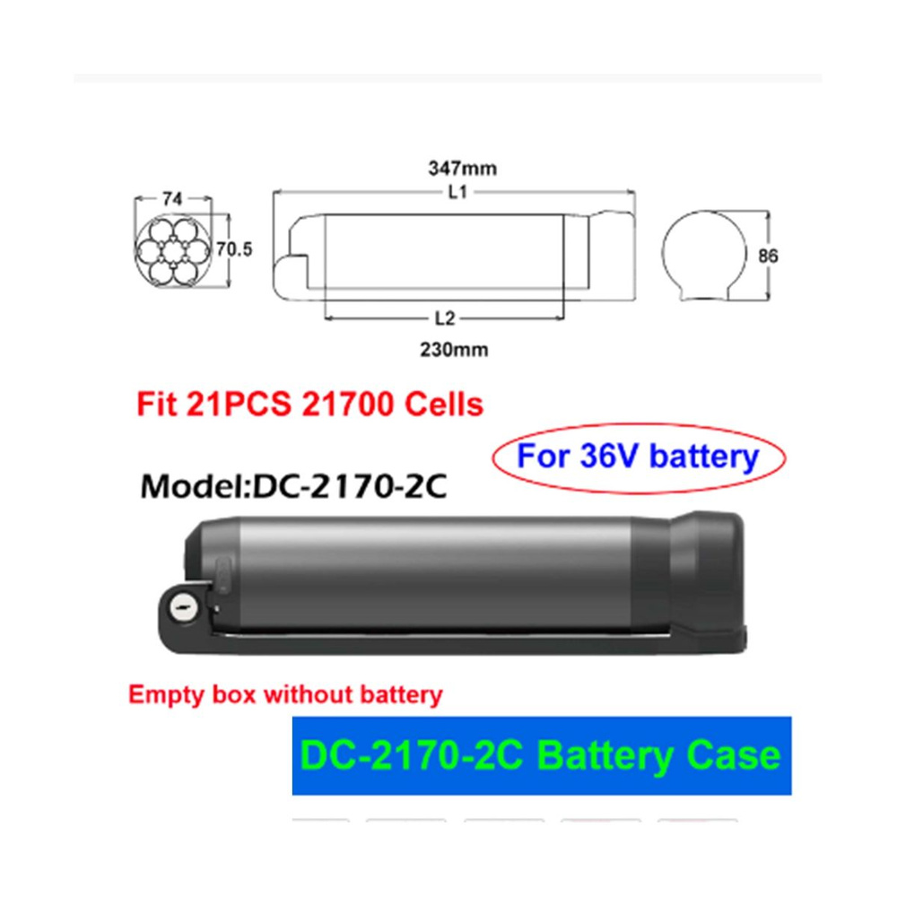 DC-2C Батарея для электровелосипеда Пустая коробка 10S 15A 36V BMS Fit ...