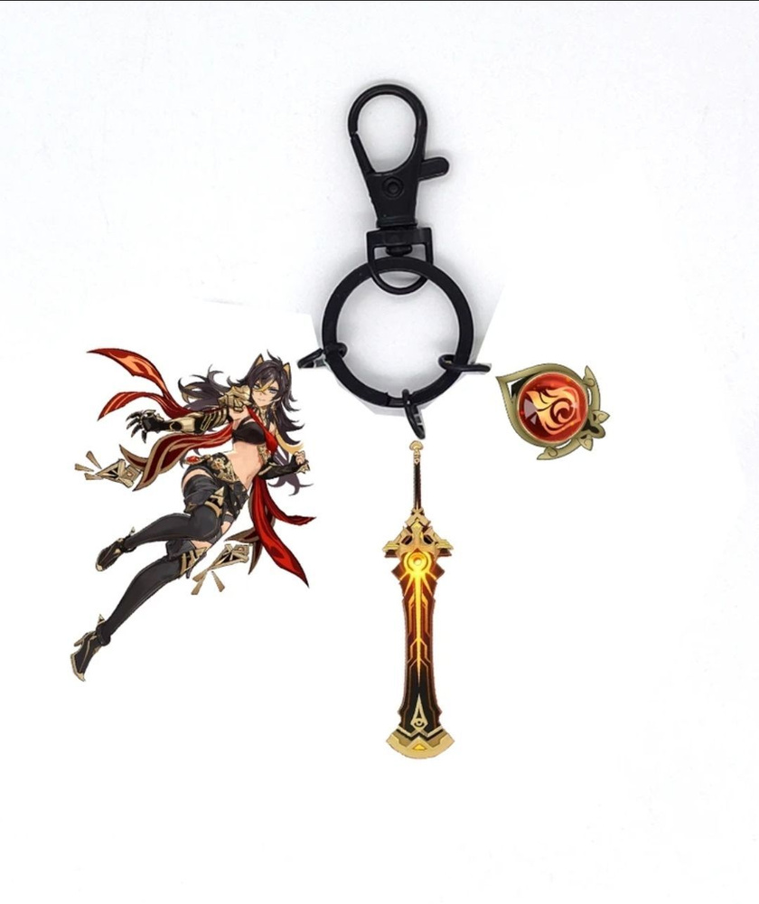 Дэхья - Акриловый брелок аниме Genshin Impact (Геншин Импакт) 3 в 1 ...