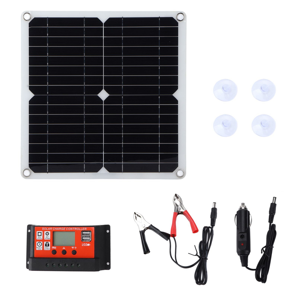 Комплект солнечной панели 15 Вт, двойной USB-контроллер постоянного тока,  100 А, солнечные элементы для автомобильной лодки, аккумуляторный контроллер,  оранжевый - купить по низкой цене в интернет-магазине OZON (1524255251)