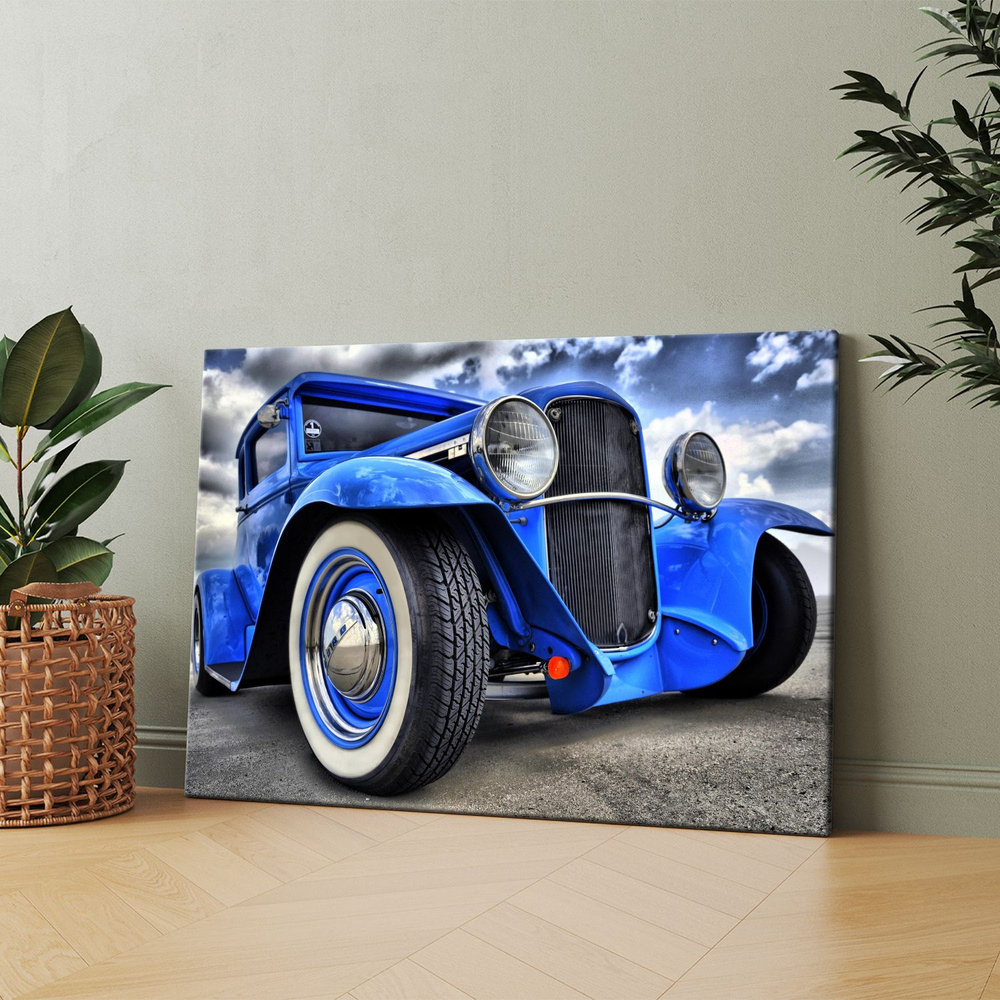 Картина на холсте (Ретро авто старинные машины и hot rod) 40x60 см.  Интерьерная, на стену. - купить по низкой цене в интернет-магазине OZON  (1125454901)