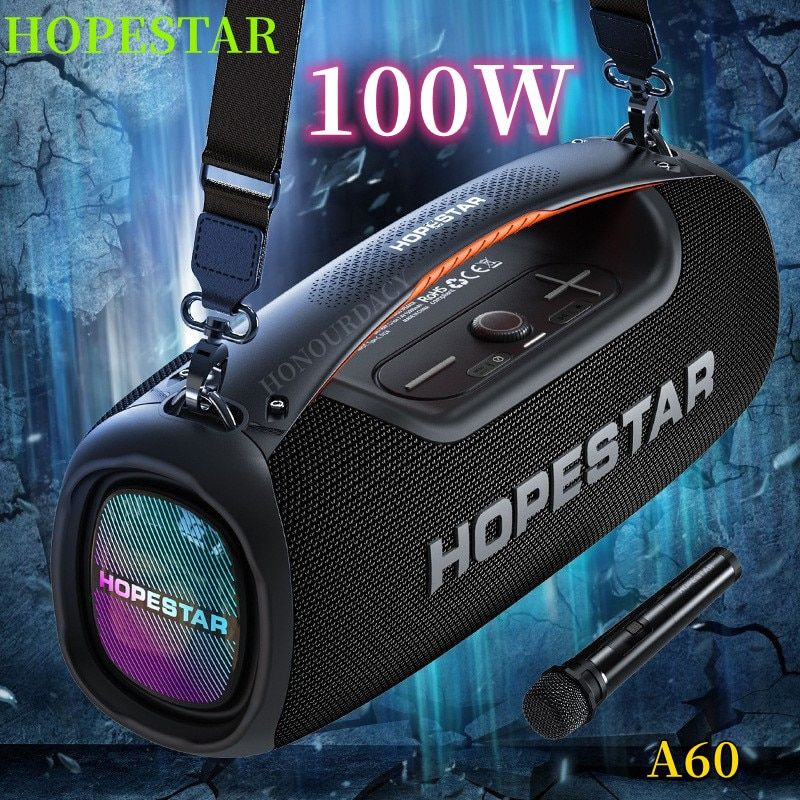 Беспроводная колонка Hopestar A60 (BT/100W/15A) Караоке (черный) #1