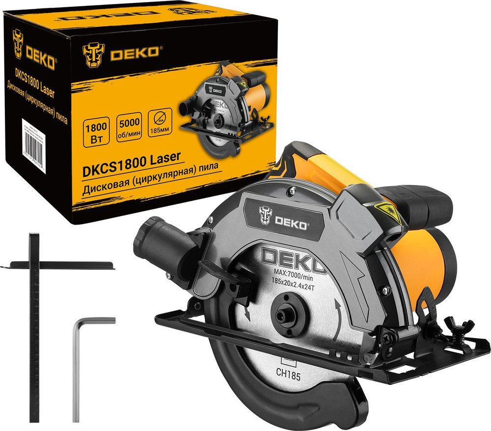 Циркулярная пила (дисковая) 190 мм Deko DKCS1800 Laser 063-4192 1800Вт ...