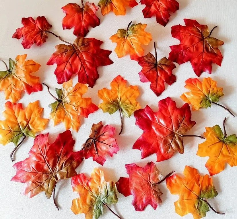 Купить Листья клена искусственные. Осенние кленовые листья для декора ...