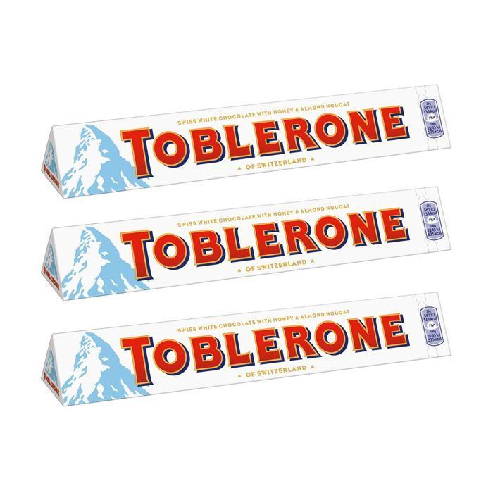 Шоколад Toblerone белый с медом и миндальной нугой, комплект: 3 ...