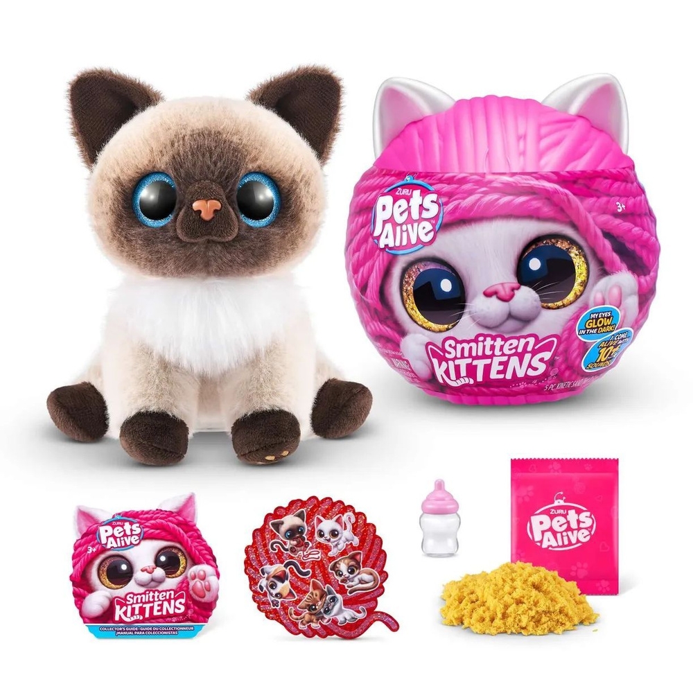 Интерактивная мягкая игрушка Котенок Zuru Pets Alive Smitten Kittens 9541 -  купить с доставкой по выгодным ценам в интернет-магазине OZON (1185968222)