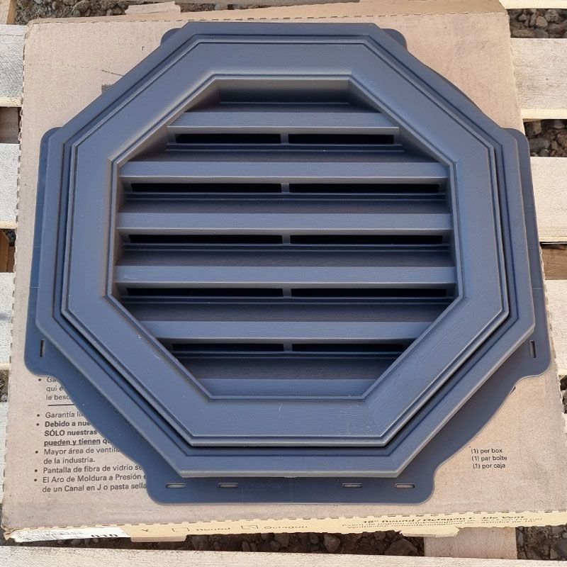 Фронтонная вентиляционная решетка Mid America, коричневая, восьмиугольная, 450х450 мм  #1