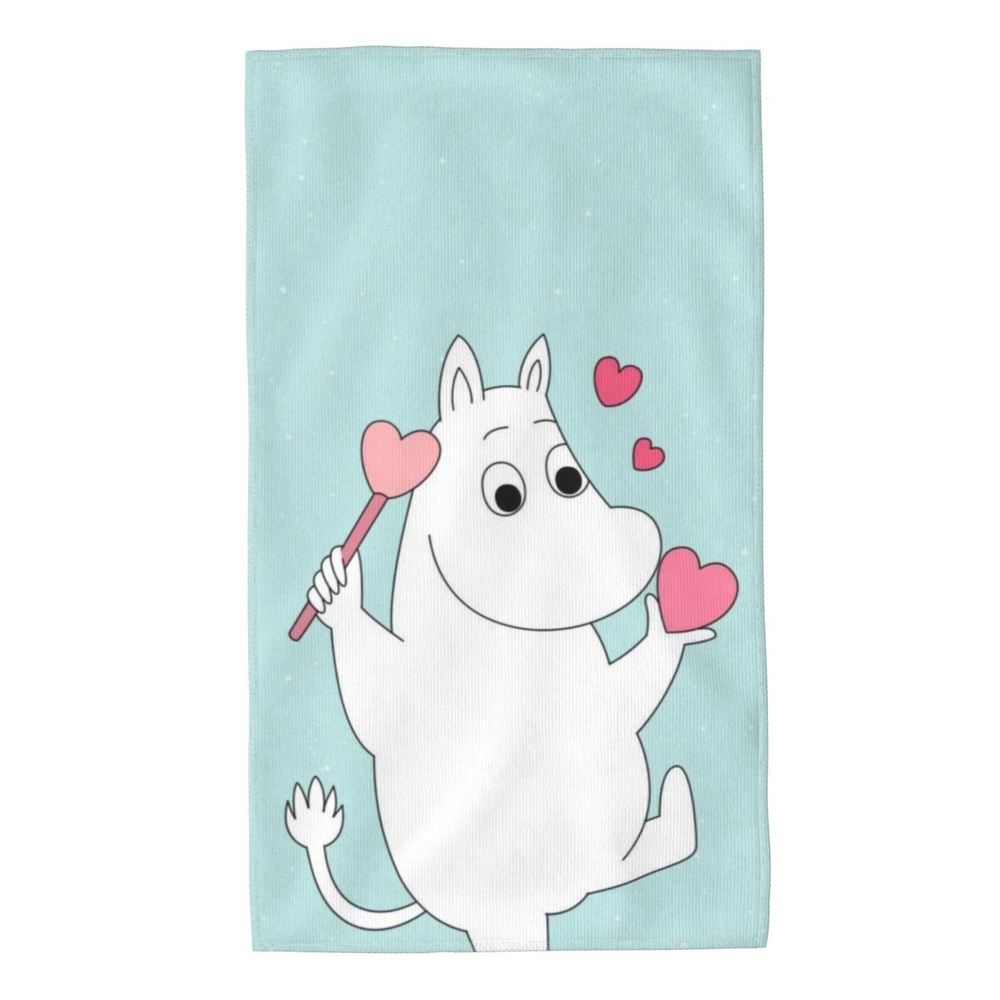 Moomin Полотенце для лица, рук Moomin, Микроволокно, 40x70 см, темно-серый, 1 шт.  #1