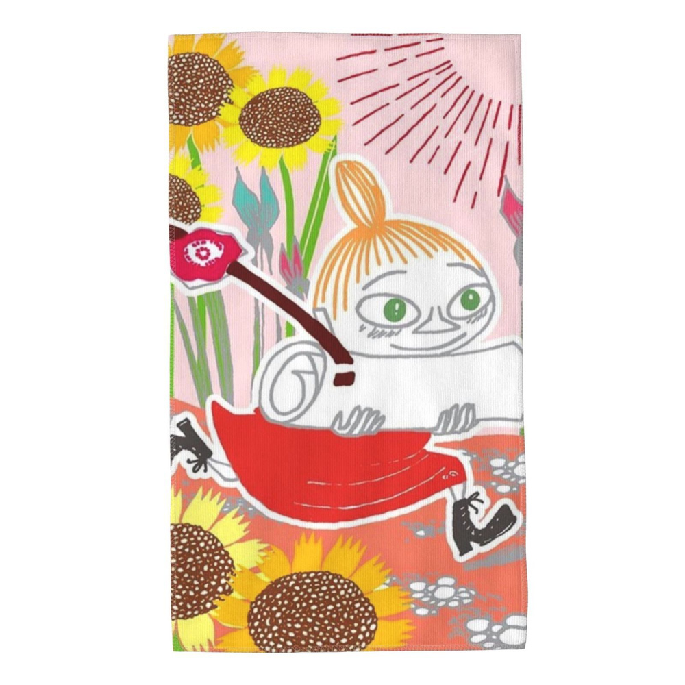 Moomin Полотенце для лица, рук Moomin, Микроволокно, 40x70 см, темно-зеленый, 1 шт.  #1