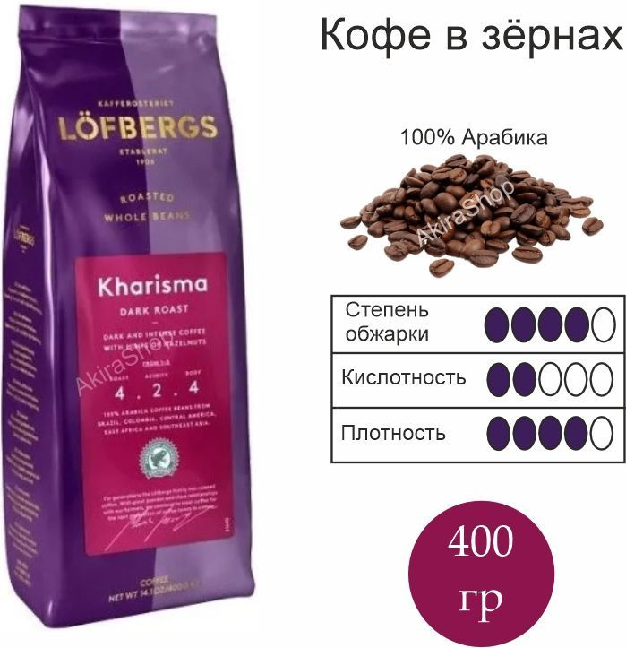 Кофе зерновой Lofbergs Kharisma, 400 гр. Швеция #1
