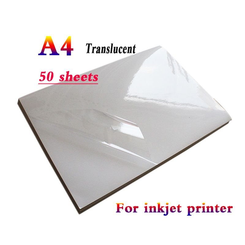 Прозрачная самоклеящаяся бумага для печати формата А4, наклейка для ...