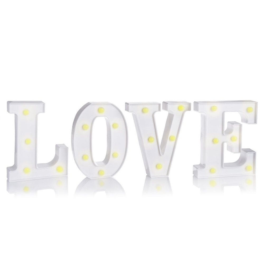 Набор световых фигур Love, 16 см. Белый, 1 шт. #1