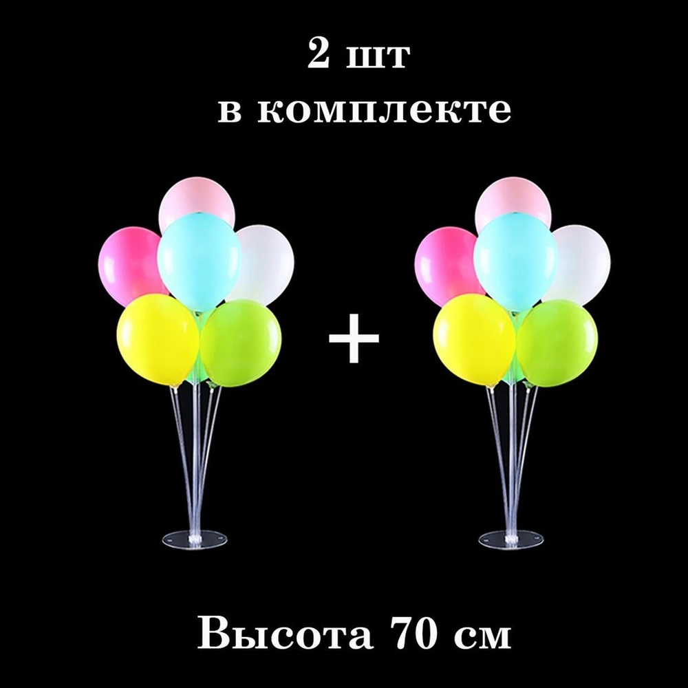 Подставка для воздушных шаров, 70см, 2шт / Стойка для воздушных шариков для  праздника, фотозоны - купить в интернет-магазине OZON с доставкой по России  (505301035)