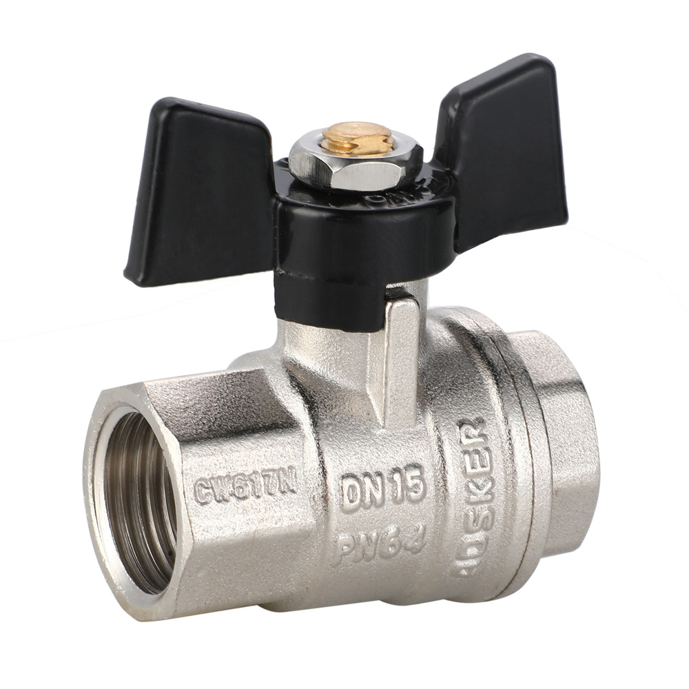 Кран шаровый 1/2" дюйма латунный ВР-ВР AOSKER, PN 64, бабочка ...