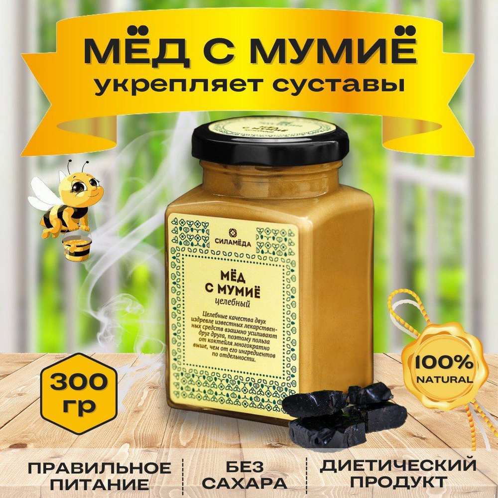 Натуральный мёд Целебный, с мумиё, 300 гр