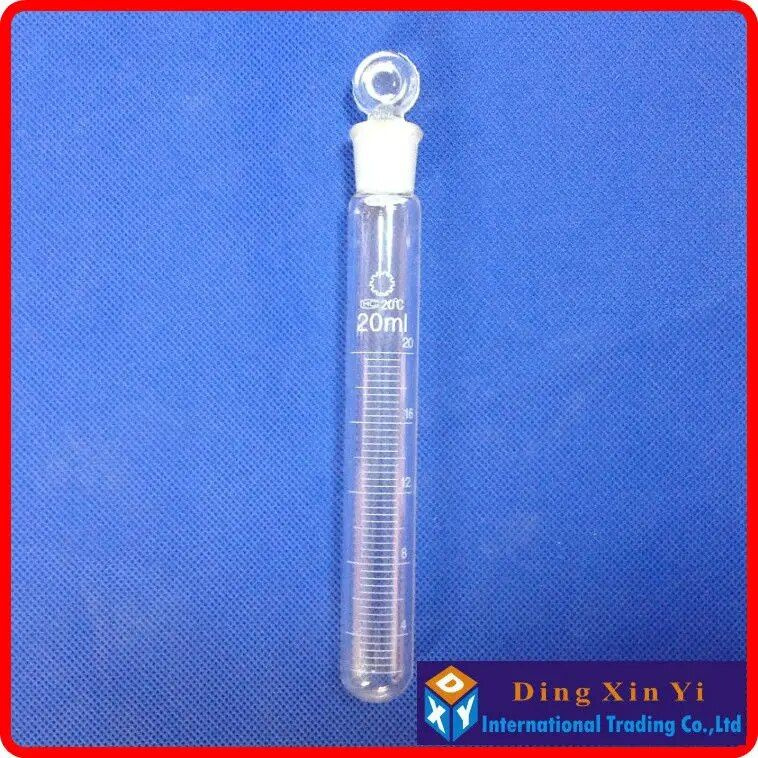 Пробирки 20 мл градуированные с пробками и скользящими крышками (20 шт ...