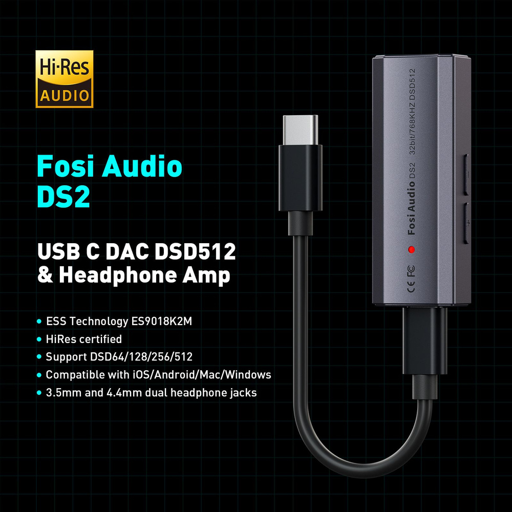 ЦАП-усилитель FosiAudio DS2 HiFi Type-C - купить по выгодной цене в ...