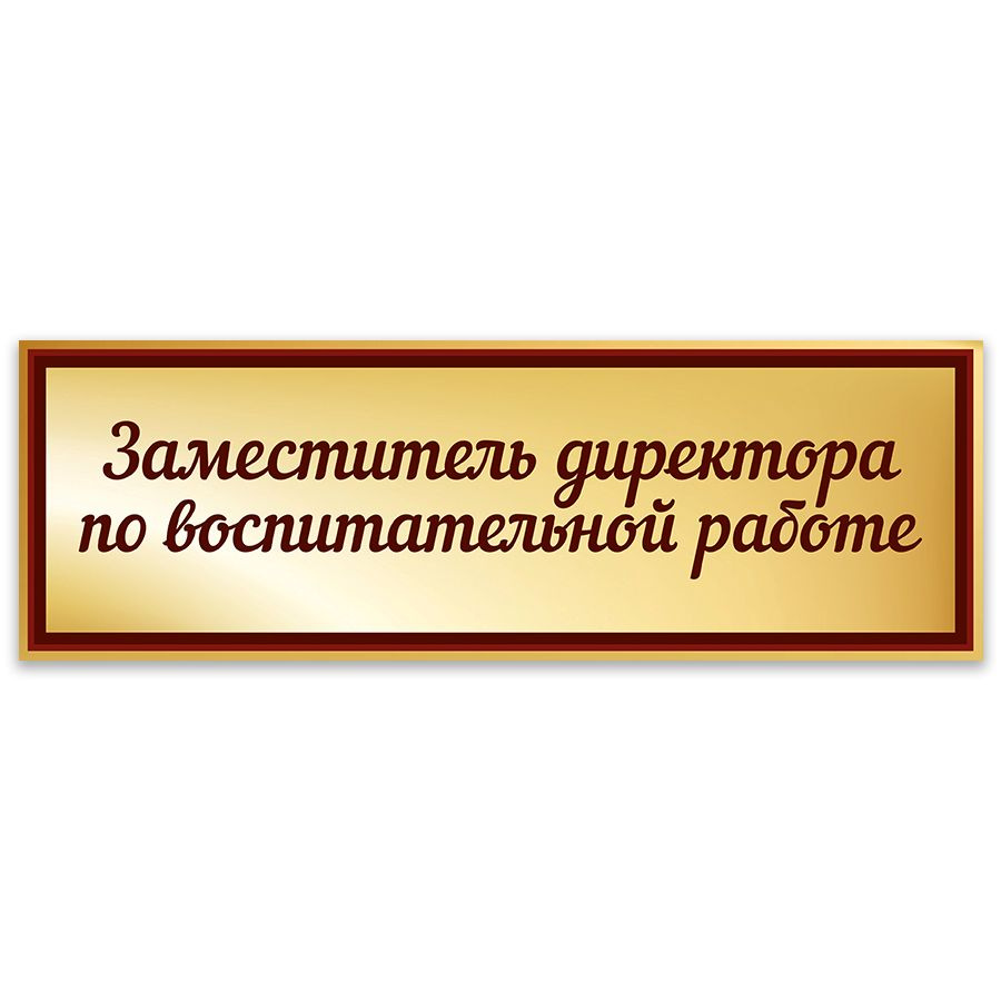 Табличка, Дом стендов, Заместитель директора по воспитательной работе, 30 см х 10 см, в школу, на дверь #1