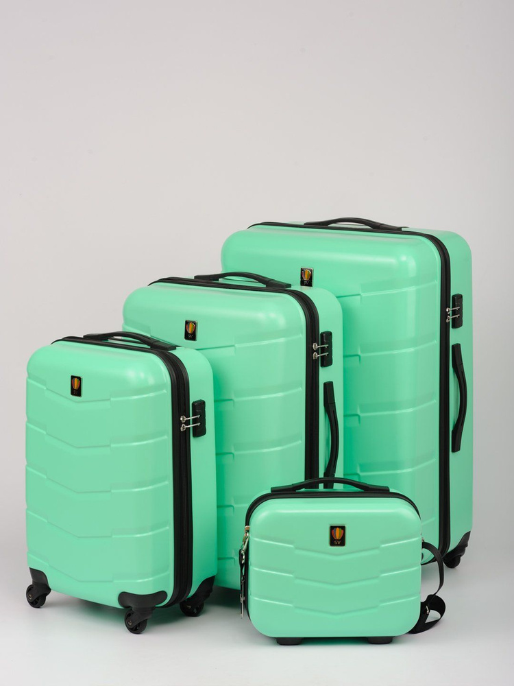 Чемодан на колесах Sun Voyage на колесах 4в1, S 55 см , бьюти-кейс, M и ...