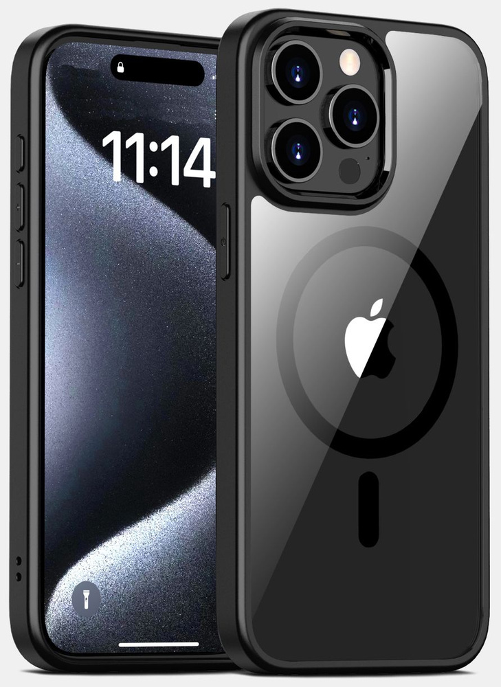 Чехол для Apple IPhone 15 Pro (MagSafe) / Айфон 15 Про прозрачный с ...